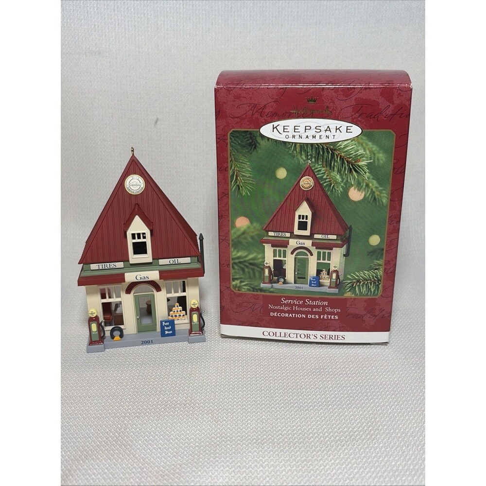 Hallmark Ornament Service Station Nostalgic Houses and Shops #18 2001 NIB